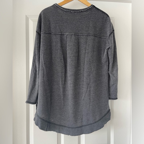 Z Supply Charcoal Grey Oversized Long Sleeve With Open Sides Size XS - Picture 2 of 8